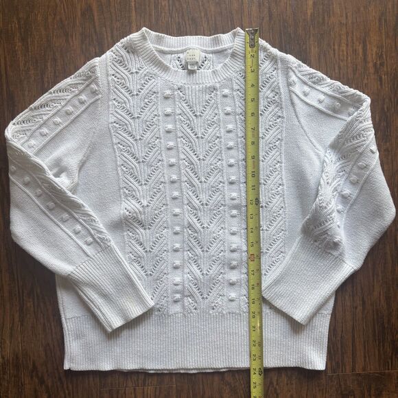 Womens Sweater Crew Neck Cable Knit A New Day Ivory Cream Sweater Size XXL - Picture 8 of 11